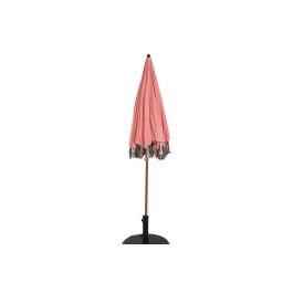 DKD Home Decor Parasol de Terraza y Jardín Coral con Flecos 180x180x190 cm Poliéster Acero Desmontable
