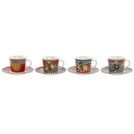 Taza Set Plato Moderno DKD Home Decor Rojo Amarillo 15.6 x 1.7 x 15.6 cm (4 Unidades) Precio: 29.49999965. SKU: B1C8DR8K27