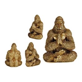 Gorila Yoga Manos Juntas Dorado Giftdecor - Resina Oro 16x27.5x22 cm (4 Unidades) Precio: 52.5000003. SKU: S3609566