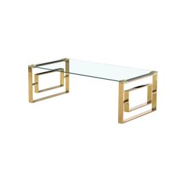 Mesa de Centro Romimex Dorado Acero Inoxidable Vidrio templado 120 x 40 x 60 cm Precio: 464.94999958. SKU: B1GB9757XH