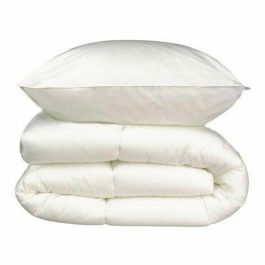 Cocoon Set Ropa Cama Microfibra Blanco - Edredón Cálido 140x200 cm 400gsm + Almohada 60x60 cm Poliéster Hueco