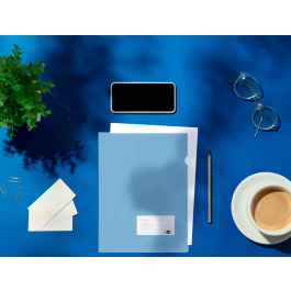 Liderpapel Carpeta Dossier Uñero Celeste Opaco Polipropileno A4 180 micras