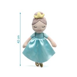 KioKids Peluche Princesa Azul 40 cm +10 Meses Muñeca de Tela para Niños