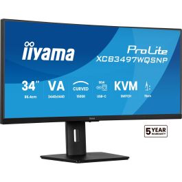 Iiyama ProLite XCB3497WQSNP-B1 Monitor 34" UltraWide Quad HD, Curvo, 120Hz, 3440x1440, VA, USB-C 95W, Altavoces Precio: 386.98999966. SKU: B1F6NPM8LJ