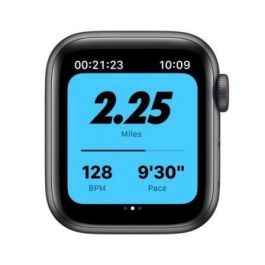 Apple Watch SE/ GPS/ Cellular/ 40mm/ Caja de Aluminio en Gris Espacial/ Correa Nike Deportiva Antracita y Negra