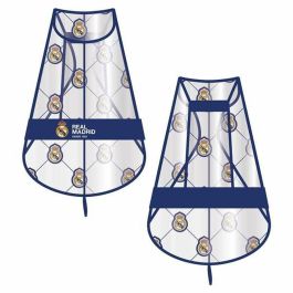 Real Madrid Impermeable para Perro Ajustable, Ropa de Lluvia Talla M Color Azul
