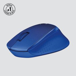 Logitech M330 Silent Plus Ratón Óptico Wireless Azul, 1000 dpi, 2.4 GHz, Batería 24 meses