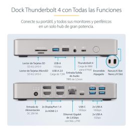 Funda para Teclado Startech 132UE-TB4USB4DOCK