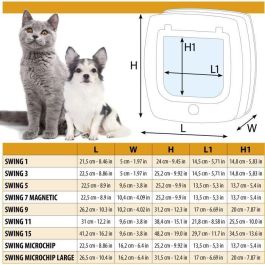 Puerta para gatos - FERPLAST - Columpio 3 - 21,5 x 5 x 24 cm - Gris Puerta para gatos - FERPLAST - Columpio 3 - 21,5 x 5 x 24 cm - Gris