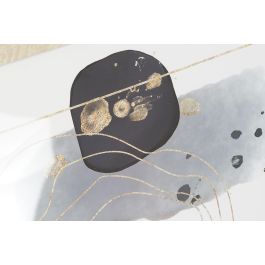 DKD Home Decor Cuadro Decoración Abstracto Glam Azul Celeste Blanco Ps Mdf Set de 4 Unidades 80x40x2.5 cm
