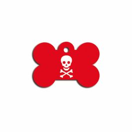 Placa identificativa para collar Imarc Bone Rojo