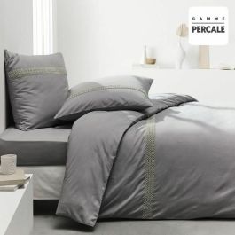Today TOD3574643516022 Prestigio Parlamento - Funda nórdica para cama de 220 x 240 cm, 2 personas, 100% algodón percal con acabado macramé - Acero