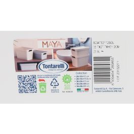 Inde Caja Almacenaje Maya Blanca 23.9L con Tapa 36x28x31.1 cm (8 Unidades)