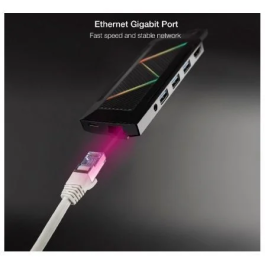 Nano Cable 10.16.0901 Docking USB Tipo-C 9 en 1: 3xUSB-A, USB-C PD, HDMI, RJ45, Lector SD/TF, Audio