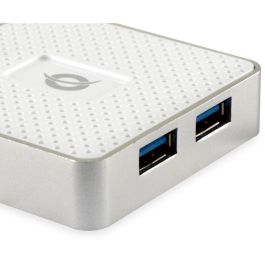 Conceptronic Hubbies03 W 4 Hub USB 3.0 de 4 Puertos con Adaptador de Corriente Incluido