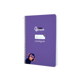 Liderpapel Cuaderno Espiral Pautaguía A5 Tapa Blanda 40 Hojas Cuadro Pautado 4mm Lila