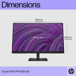 HP P22h G5 Monitor FHD 21.5 pulgadas Pantalla Nítida con Audio Integrado para Productividad Diaria, Oficina y Teletrabajo