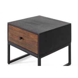 GINER Y COLOMER Mesita de Noche Palisandro y Metal Marrón 45x45 cm