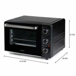 Domo DOM5411397158116 DO807GO Mini Horno Eléctrico 20 L para Hornear y Refrigerios, 1300W, Negro Domo DOM5411397158116 DO807GO Mini Horno Eléctrico 20 L para Hornear y Refrigerios, 1300W, Negro