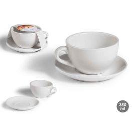 Vessia Taza de Café con Plato de Porcelana Blanca 350 ml (24 Unidades) Precio: 44.5000006. SKU: B1B3R8MD5K