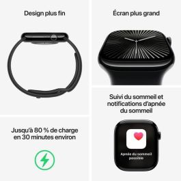 Apple Watch Series 10 GPS + Cellular 46 mm Caja Titanio Color Pizarra Correa Deportiva Negra M/L