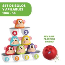 Juego de bolos animales con pelota 11x15x9 cm
