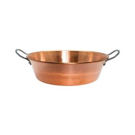 Baumalu Cuenco de mermelada de cobre 38 cm con asas de acero inoxidable 12/10 y 9 litros de capacidad