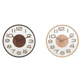 Reloj Pared Scandi DKD Home Decor Natural Marron 4.7 x 30 x 30 cm (2 Unidades)