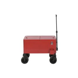 DKD Home Decor Nevera Rojo Negro 88 x 39 x 120 cm Metal PP Ruedas Desmontable