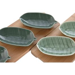 Aperitivo Tropical DKD Home Decor Verde Verde Oscuro 10.5 x 3 x 28.4 cm Set de 4 (2 Unidades)