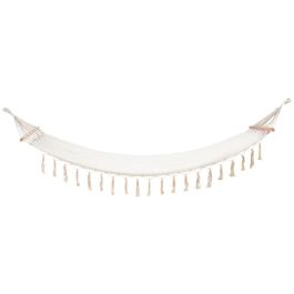 Outfit Hamaca de Polialgodón Blanca con Flecos 200x80 cm y Barra de Madera