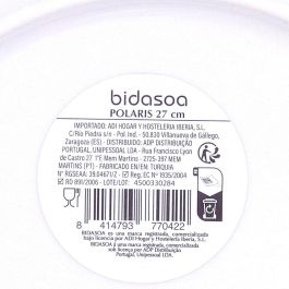 Bidasoa Polaris Hydrozero Plato Llano de Porcelana, 27 cm, Beige, Cerámica, Apilable y Resistente a Rayaduras