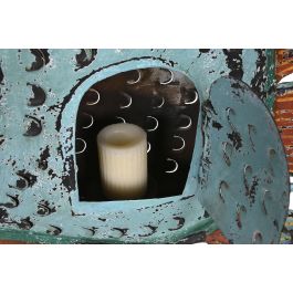 DKD Home Decor 2c24 Figura de Pez Decorativa con Portavela en Metal, tono Azul Celeste, Colección Metal fishes para Hogar, 108x16x80 cm