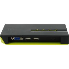 Level One Switch KVM 4-Fach VGA + 2xUSB, Resolución 2048 x 1536 Pixeles, Negro/Verde