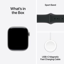 Apple Watch S11 Aluminium Cellular 42mm Gris Espacial con correa deportiva negra Talla S/M