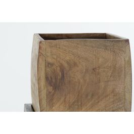 DKD Home Decor Macetero Moderno Marron Negro Mango y Metal 120 cm Alto