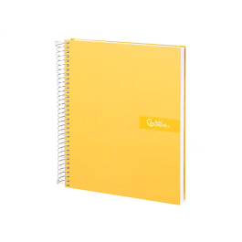 Liderpapel Cuaderno Espiral A4 Micro Crafty Tapa Forrada 120 Hojas 90gr Cuadro 5mm 4 Taladros Color Amarillo