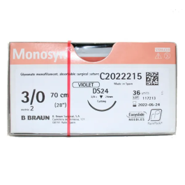 Braun Sutura Monosyn Violet 3-0 DS24 RCP 70 cm Precio: 213.95. SKU: B1DN7Z88Q7