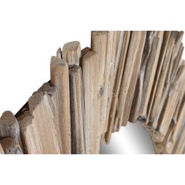 DKD Home Decor Espejo Alpino Rustico Blanco 4 x 128 x 128 cm