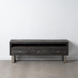 Mueble Tv Negro Madera / Acero Salón 160 X 40 X 59 cm Precio: 650.012. SKU: B1HBFEJ632