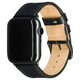 dbramante1928 Correa de Cuero para Apple Watch Hermès Series 9 - Copenhagen - Weltraum Gris/Negro - Compatible con Smartwatch - 35mm