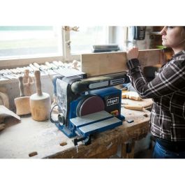 Scheppach BTS800 Lijadora de banda y disco Ø 150 mm 370 W Motor Inducción Silencioso con Mesa Inclinable 45°