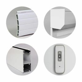 Persiana enrollable de PVC Blanco H1m55 x L1m20 Operación Radioeléctrica