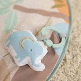 Ingenuity ING17448 Alfombra de juego plegable WonderWood para bebé, redonda con arco de madera, espejo y juguetes