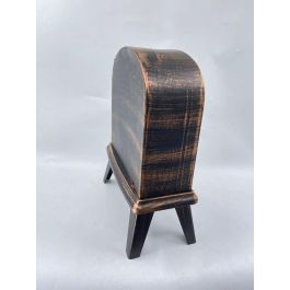 DKD Home Decor Chimenea Decorativa de Navidad Alpina Negra, Iluminación LED, Desmontable, Material PP, 15x41x31 cm