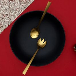 Home Deco Factory Juego De 2 Cubiertos Servir Dorado Mirage