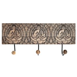 DKD Home Decor Perchero de Pared Oriental con Buda, 3 Colgadores, Madera de Mango y Metal, Marrón Oscuro 38x18x6 cm Precio: 8.59000054. SKU: S3032267