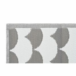 DKD Home Decor Alfombra de Poliéster con Ondas Gris Blanco 180x120 cm (2 Unidades) DKD Home Decor Alfombra de Poliéster con Ondas Gris Blanco 180x120 cm (2 Unidades)