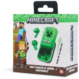 OTL Technologies Auriculares Inalámbricos TWS Minecraft V5.3 con Bluetooth, hasta 16h de Batería, Audio Claro y Graves Profundos