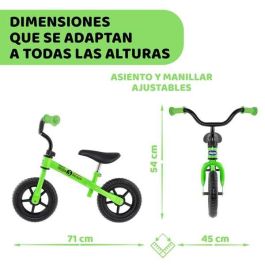 Bicicleta sin pedales s bullet verde ¡perfecta para adquirir el equilibrio! 10 pulgada 46x56x68 cm